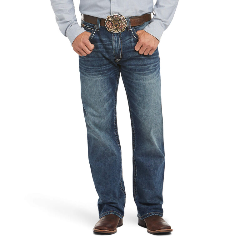 Ariat Jeans Herren - M4 Low Rise Stretch Preston Boot Cut Blau ( WUFAN-1230 )